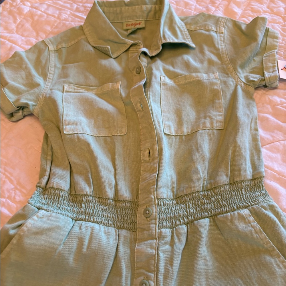 Girls light green jumpsuit